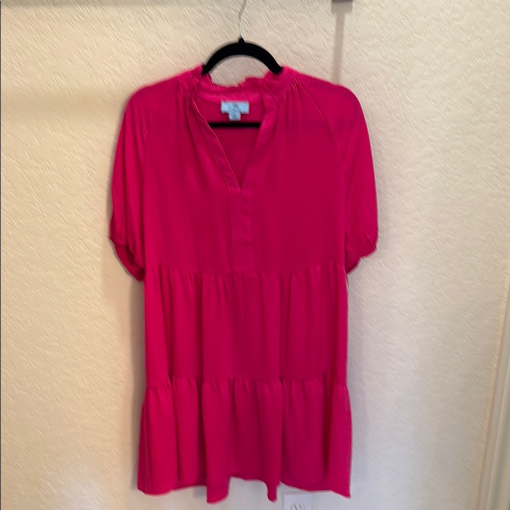 Cece Hot Pink Tiered dress - size small
Never worn